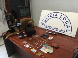 alt="perro policia detiene traficante droga La Palma"