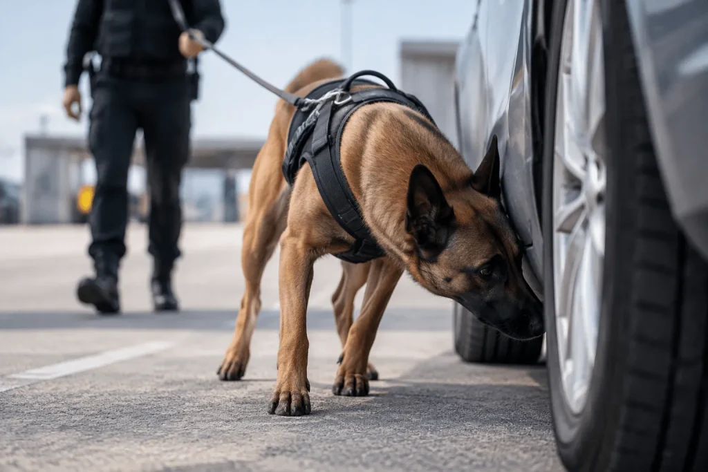 perros detectores a prueba